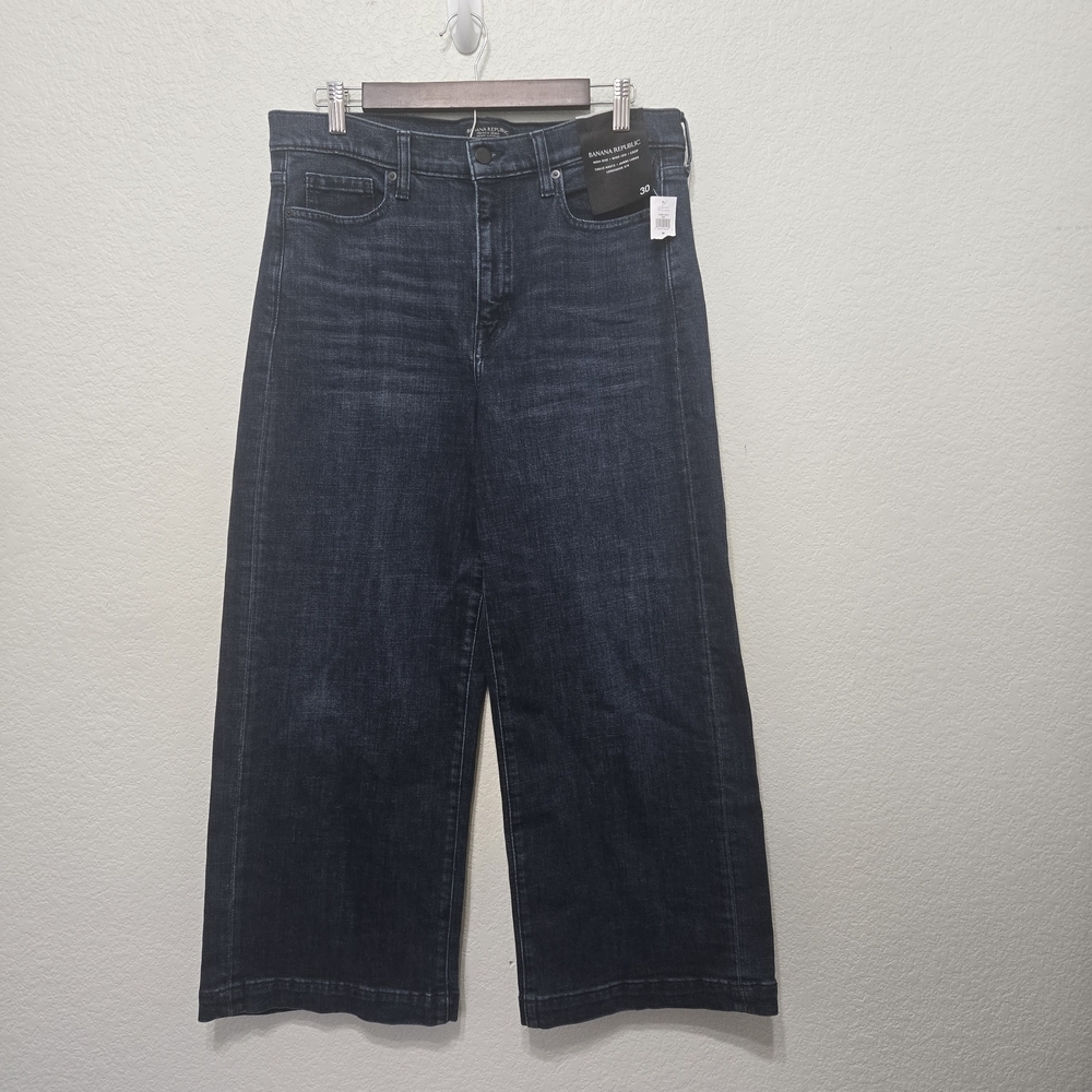 NWT Banana republic high rise wide leg Crop jeans Size 30